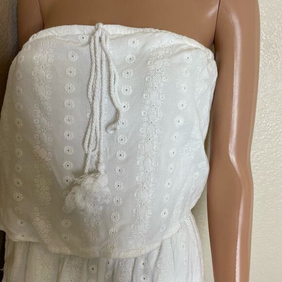 Cupcakes and cashmere romper Women's Malibu Embroidered Gauze jumpsuit White MD - Picture 2 of 10